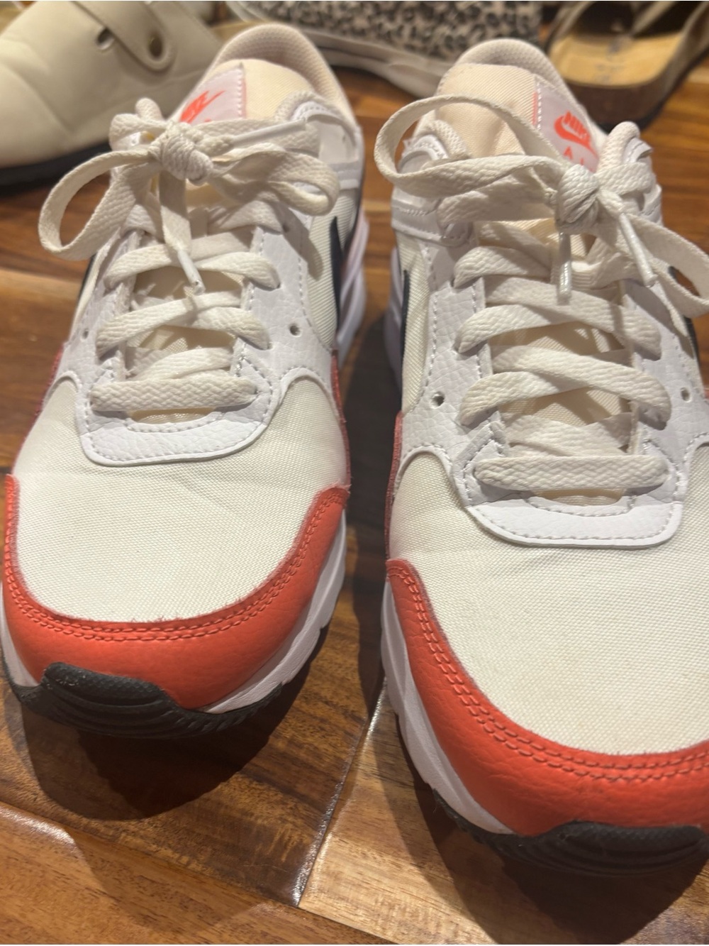 Nike Air White, Coral & Black Athletic Sneakers - Picture 2 of 7